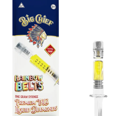Rainbow Belts Big Chief Syringe Premium THCA Liquid Diamond 1G