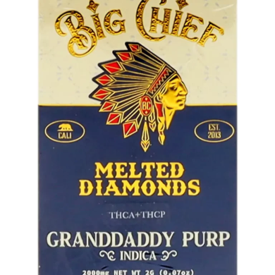 Granddaddy Purp Big Chief Melted Diamonds THCA+THCP Cart 2G