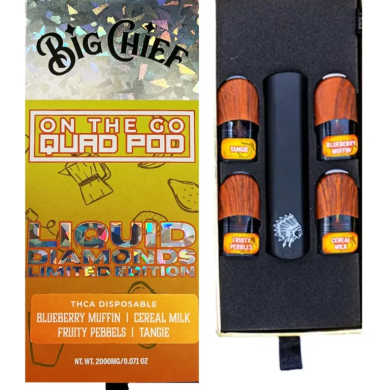 Blueberry Muffin Big Chief On the Go Quad Pod Liquid Diamond THCA Vape 0.5G