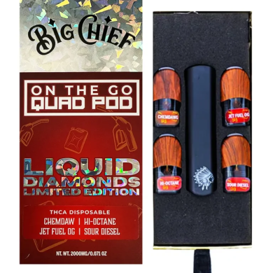 Chemdaw Big Chief On the Go Quad Pod Liquid Diamond THCA Vape 0.5G