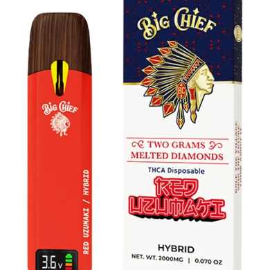Red Uzumaki Big Chief Melted Diamond THCA Disposable 2G