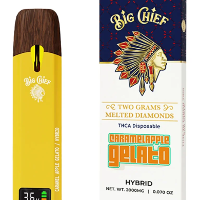 Caramel Apple Gelato Big Chief Melted Diamond THCA Disposable 2G