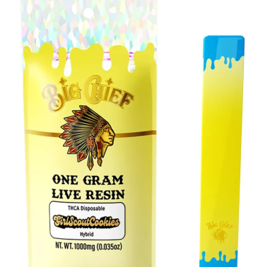 Girl Scout Cookies Big Chief Live Resin THCA Disposable 1G