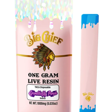 Granddaddy Purple Big Chief Live Resin THCA Disposable 1G