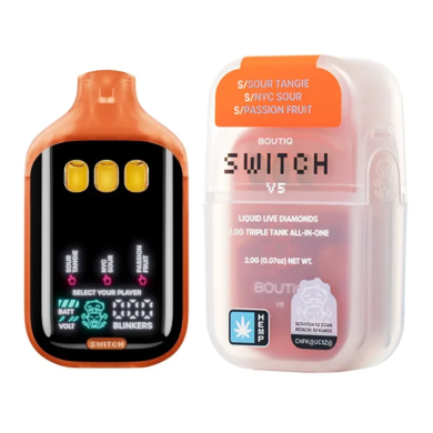 Sour Tangie | NYC Sour | Passion Fruit Boutiq Switch V5 Liquid Live Diamonds Disposable 2G