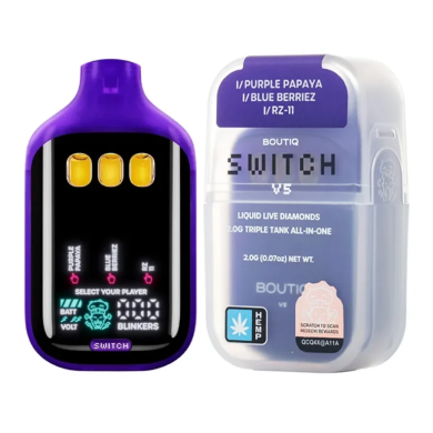 Purple Papaya | Blue Berriez | RZ 11 Boutiq Switch V5 Liquid Live Diamonds Disposable 2G
