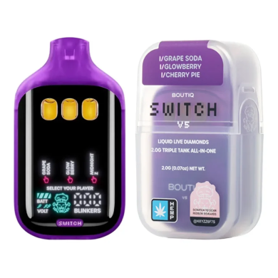 Grape Soda | Glowberry | Cherry Pie Boutiq Switch V5 Liquid Live Diamonds Disposable 2G